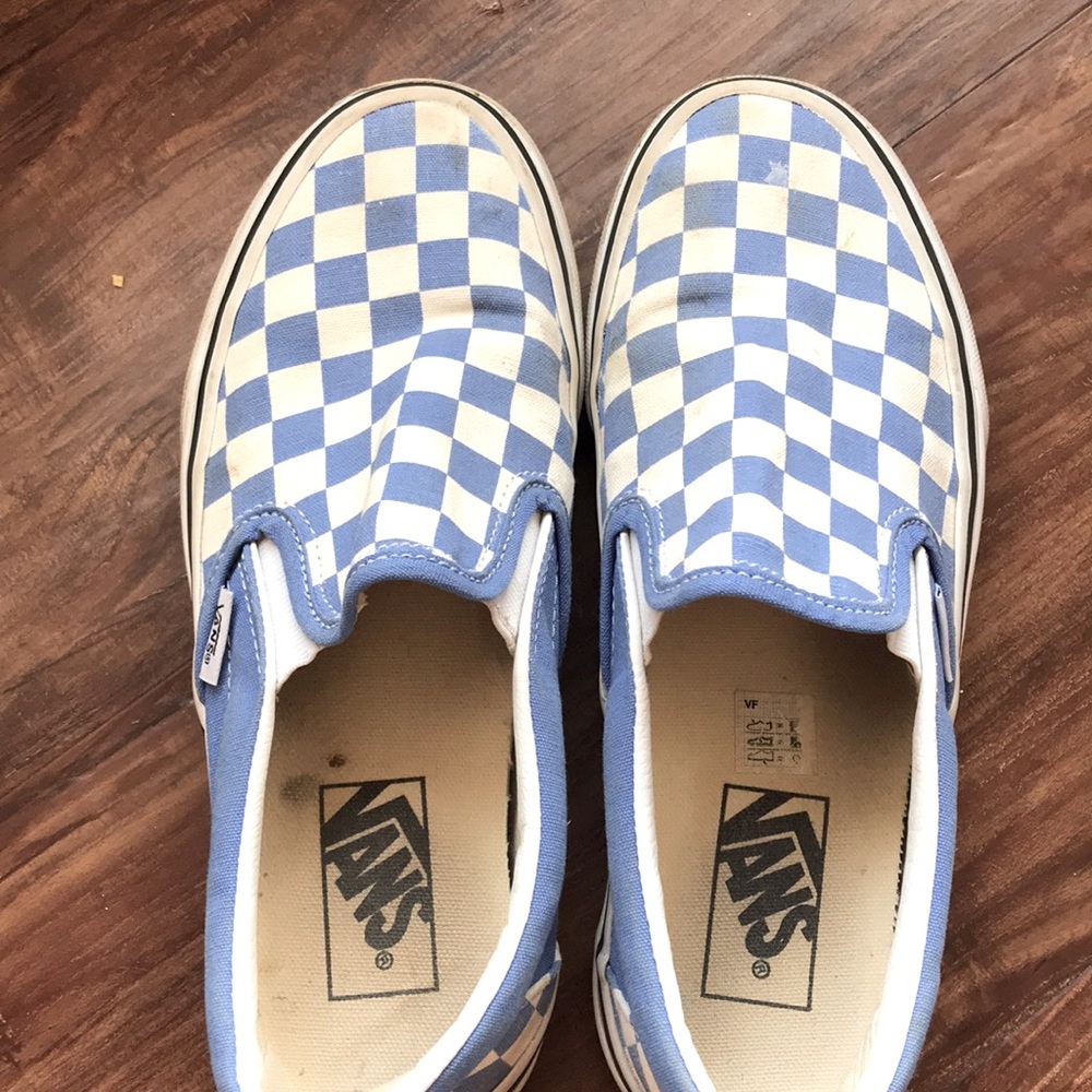 blue checkered vans